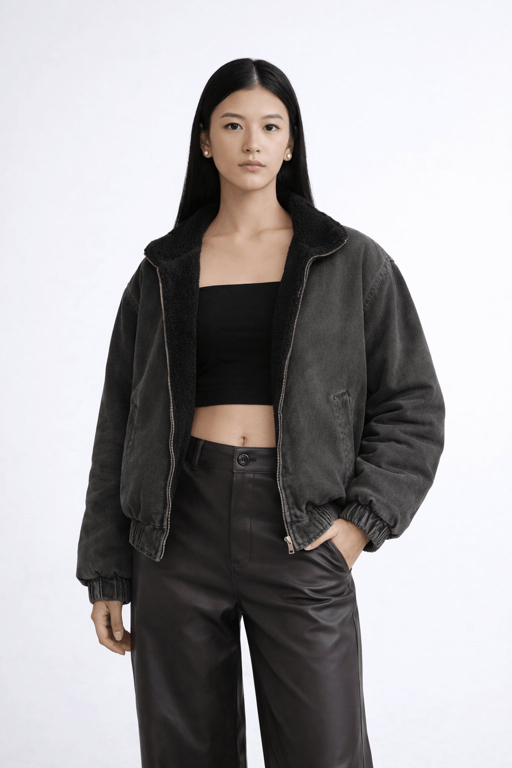 Essex Oversized Heavyweight Fleece Jacket - Black Thesis