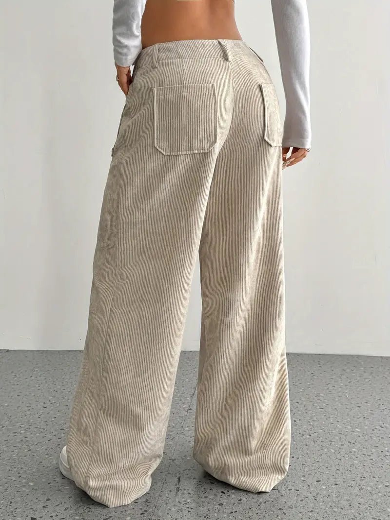 High‑Waisted Flared Corduroy Pants - Black Thesis