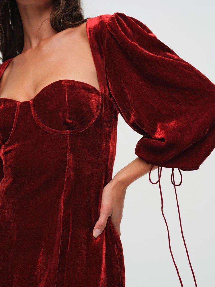 Ivy Velvet Evening Mini Dress - Black Thesis