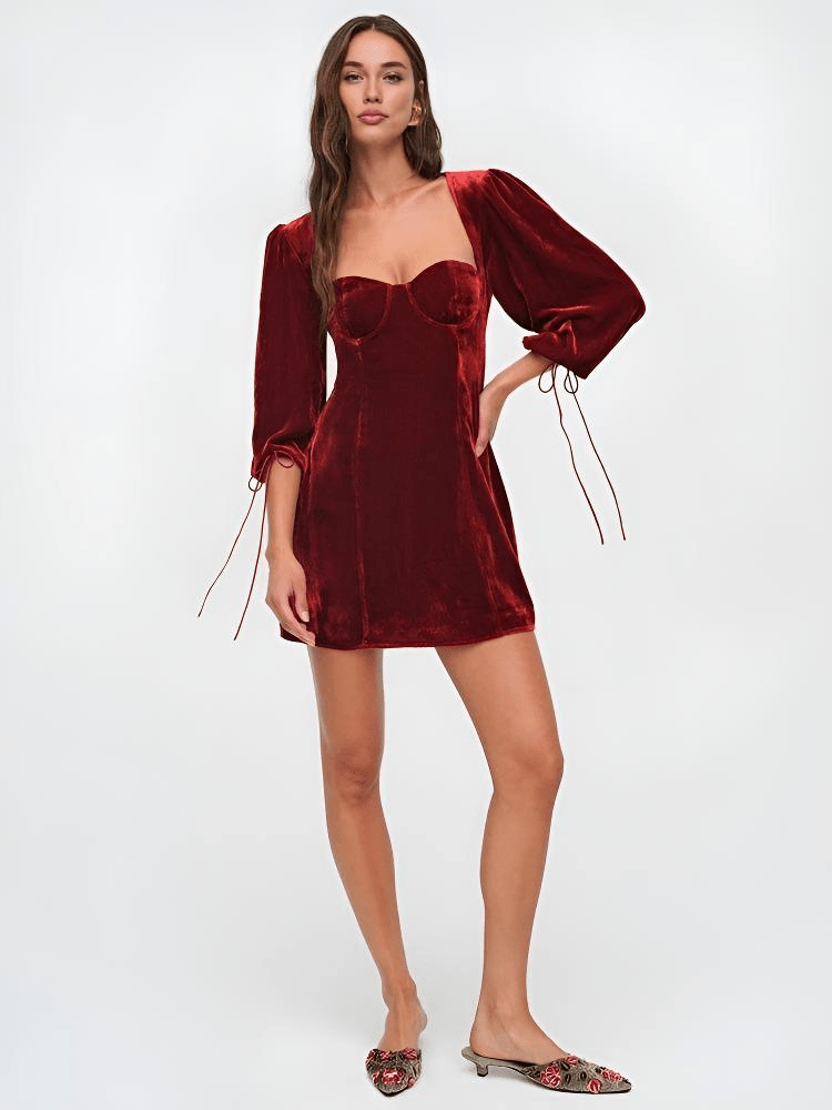 Ivy Velvet Evening Mini Dress - Black Thesis