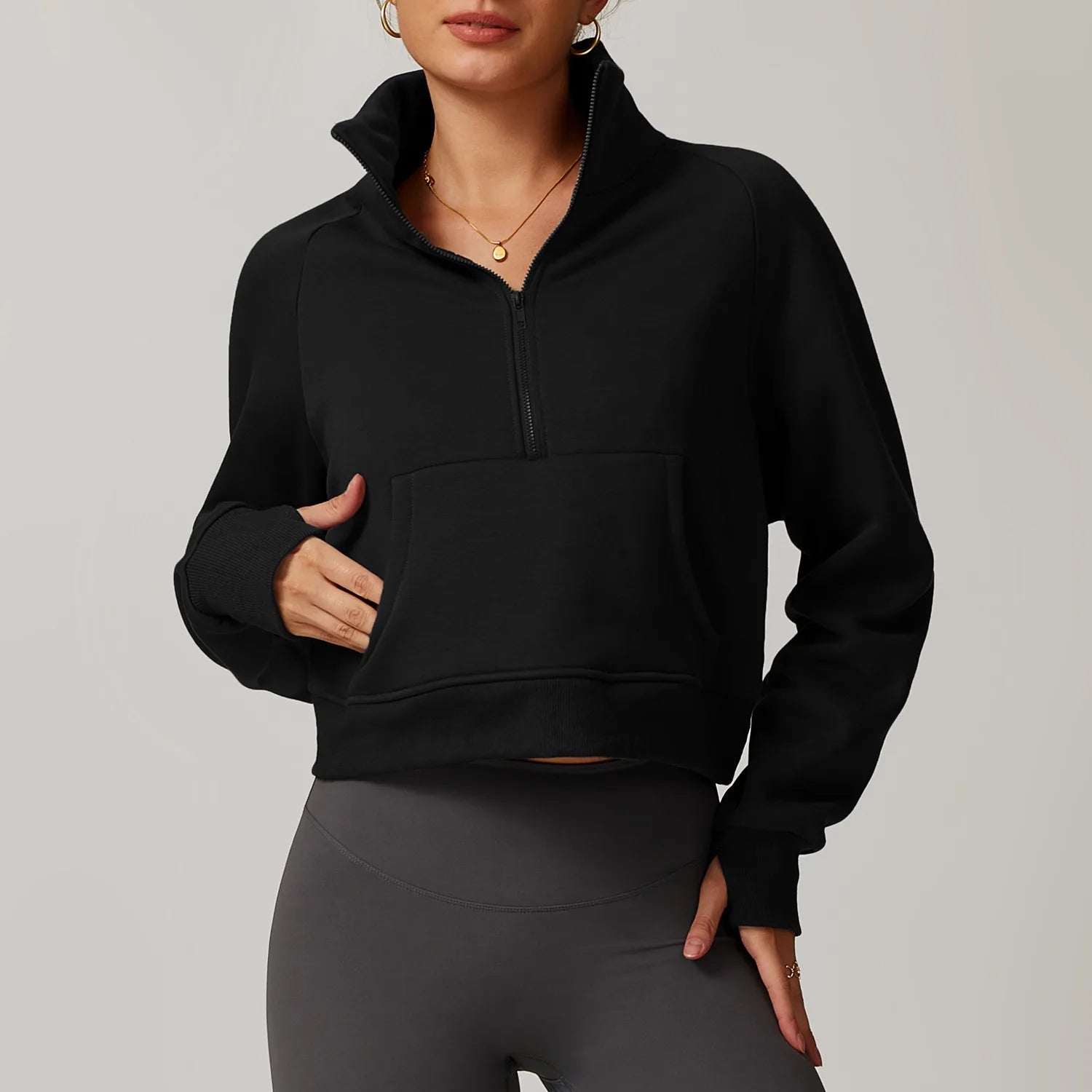 Loft Studio Half Zip Pullover - Black Thesis