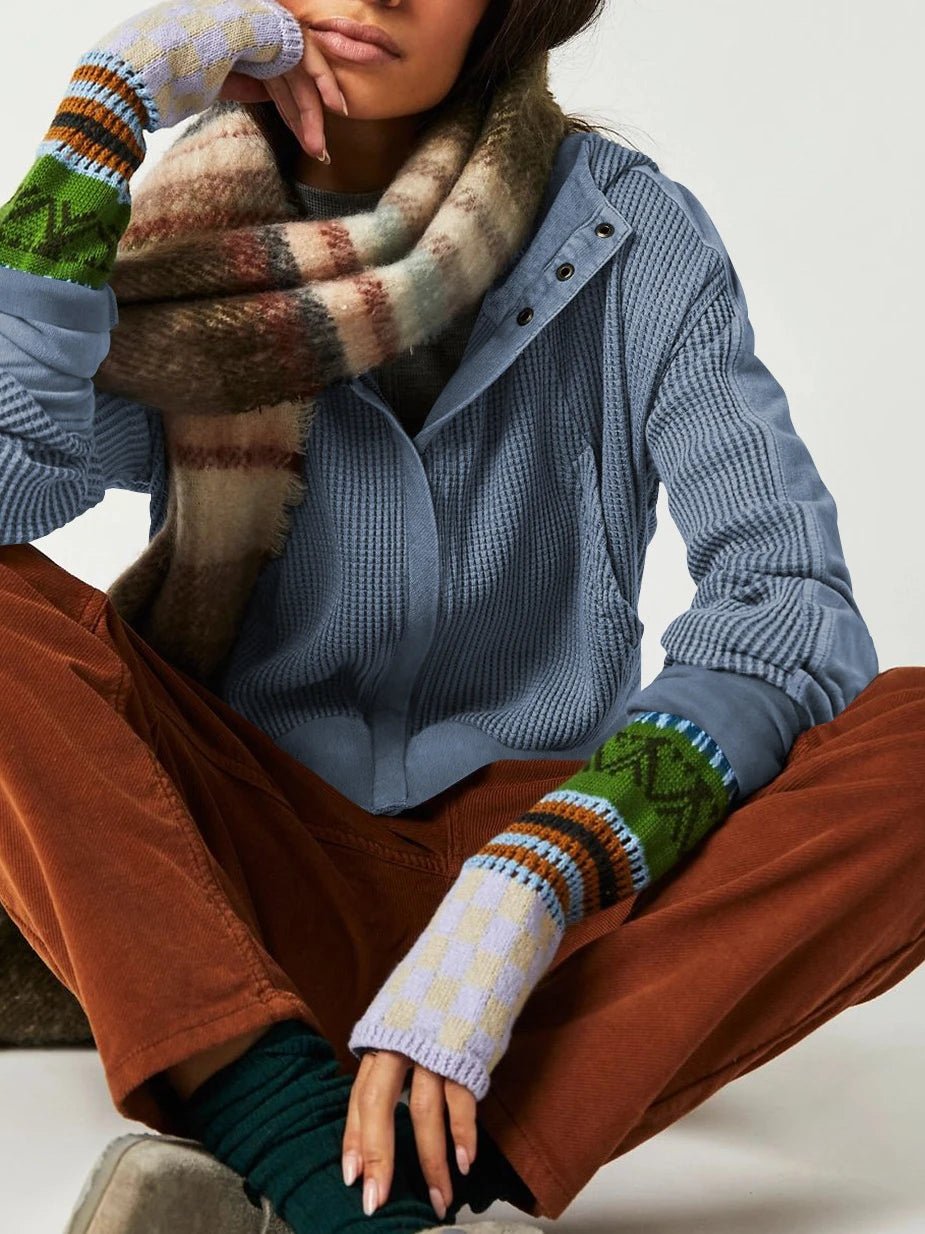 Mesa Textured Waffle‑Knit Zip Hoodie - Black Thesis