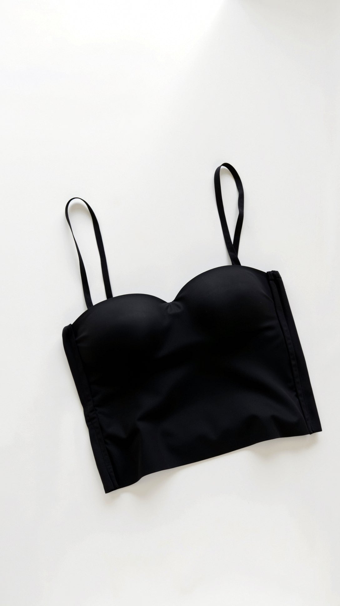 Mila Sweetheart Fitted Crop Top - Black Thesis