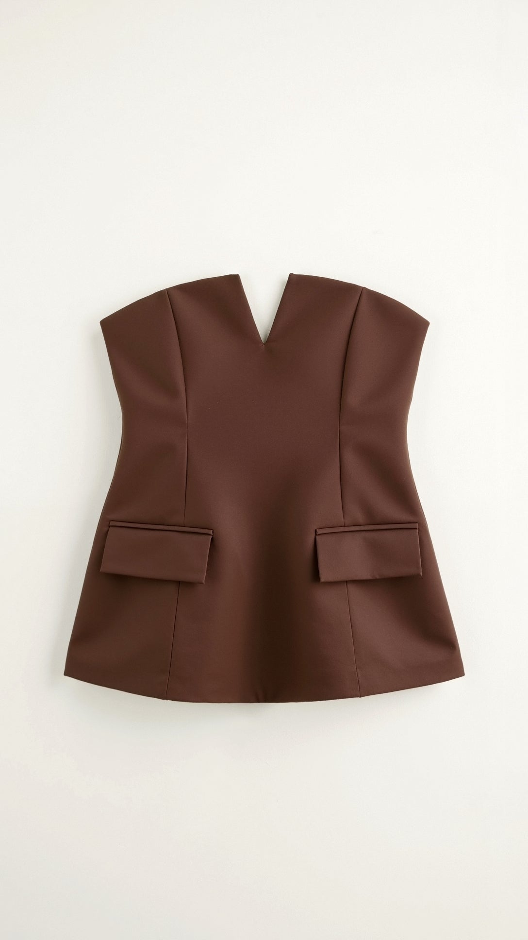 Muse Structured Strapless Peplum Top - Black Thesis