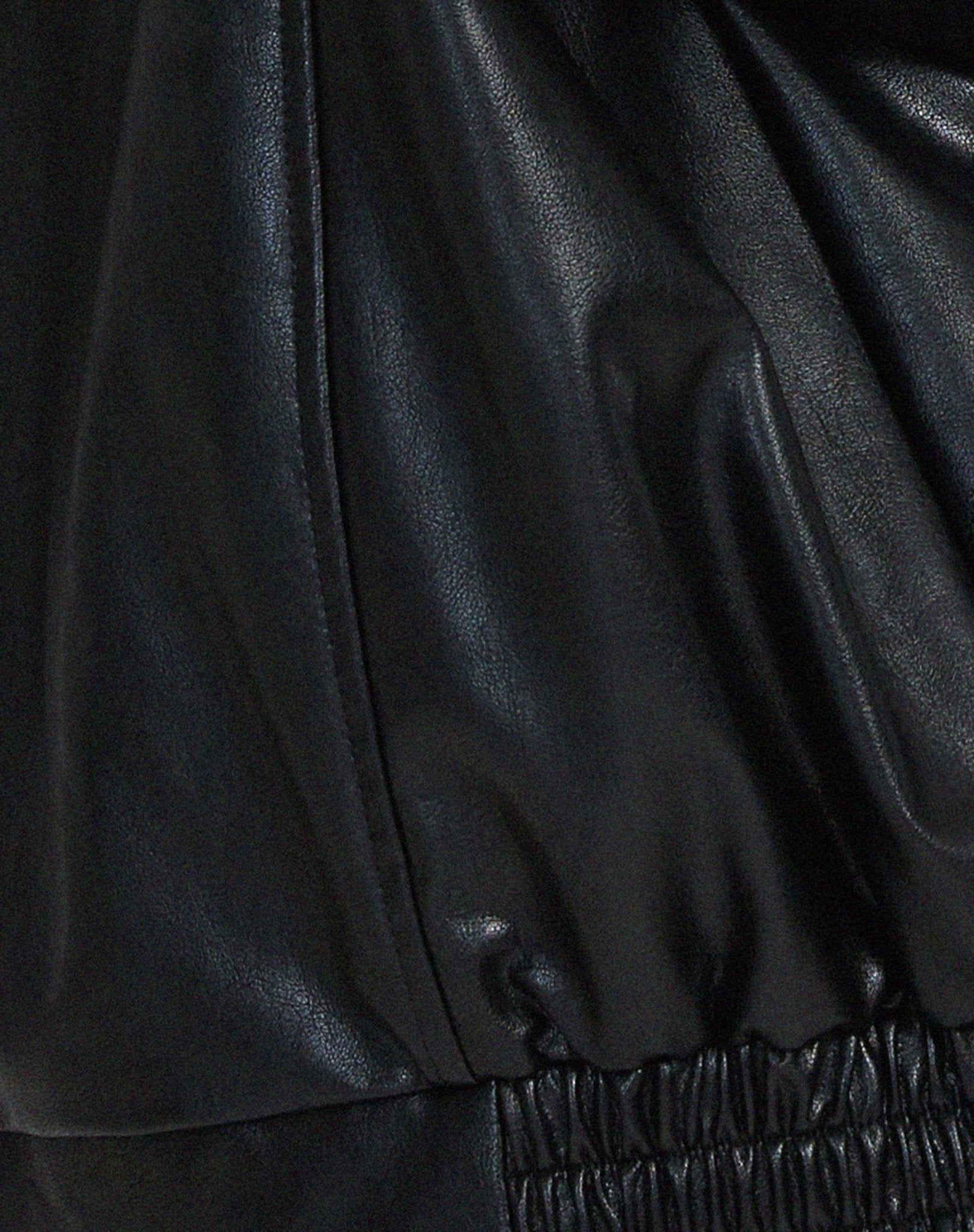 Oversized Leather Bomber Jacket - Black Thesis