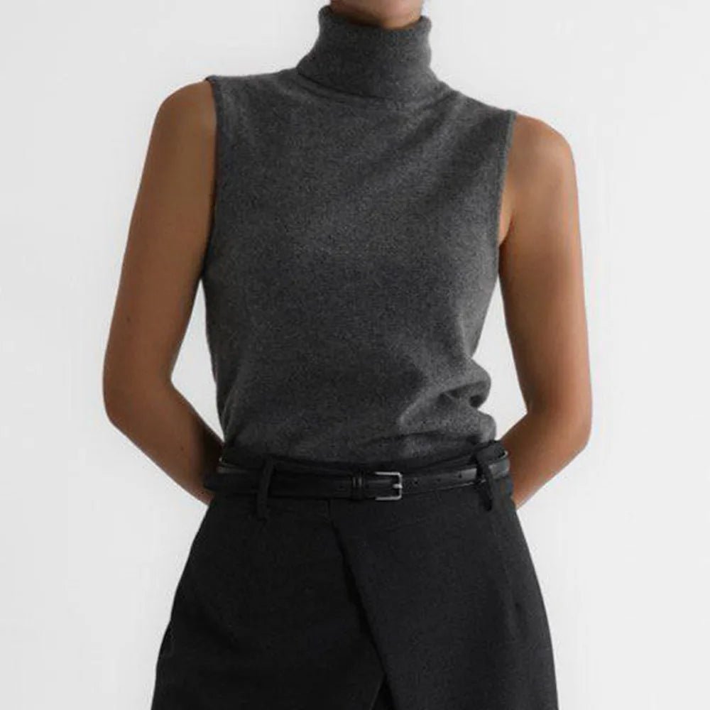 Wool Cashmere High‑Neck Knit Vest - Black Thesis
