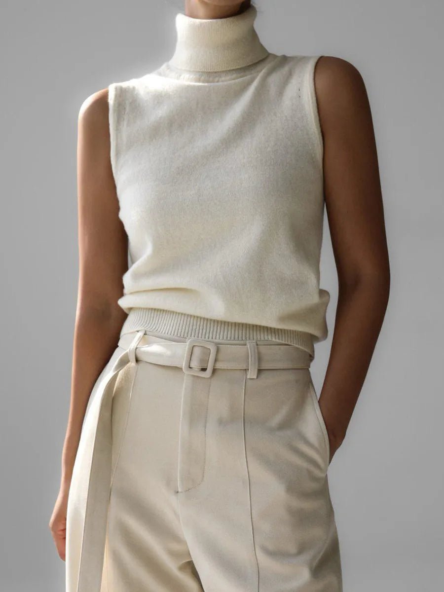 Wool Cashmere High‑Neck Knit Vest - Black Thesis