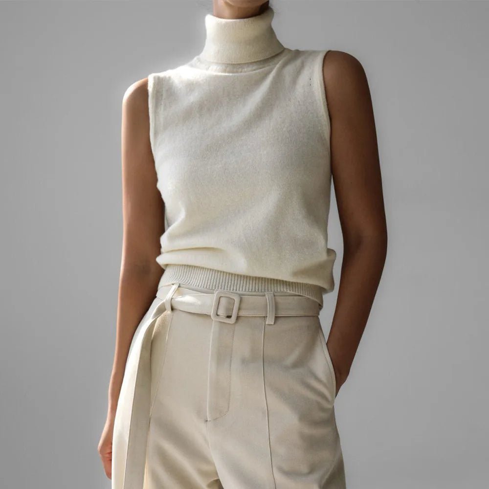 Wool Cashmere High‑Neck Knit Vest - Black Thesis