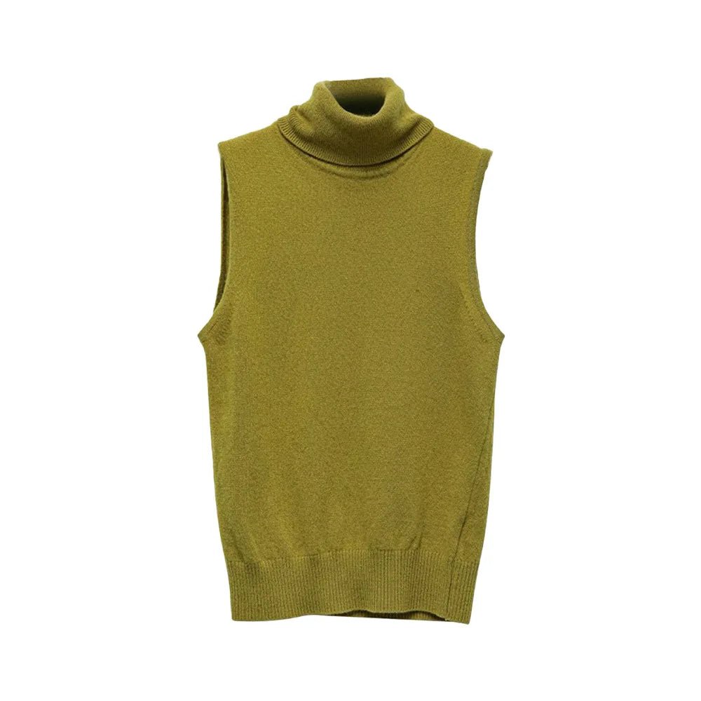 Wool Cashmere High‑Neck Knit Vest - Black Thesis
