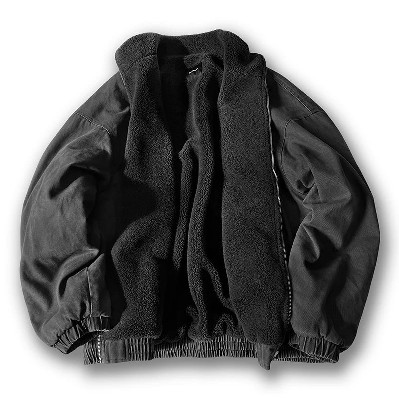 Essex Oversized Heavyweight Fleece Jacket - Black Thesis