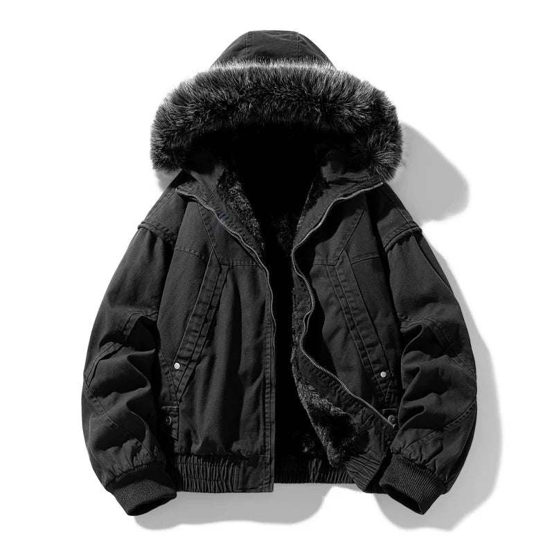 Mason | Heavy Fleece - Lined Cargo Jacket - Black Thesis