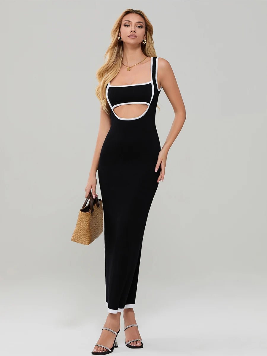 Siena Linen Bodycon Maxi Dress - Black Thesis