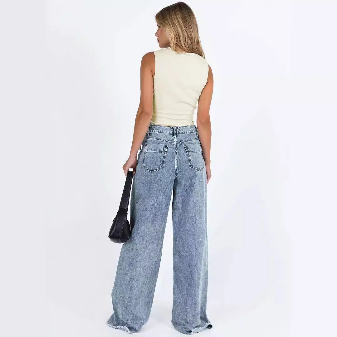 Vintage Wash High Rise Wide Leg Jeans - Black Thesis
