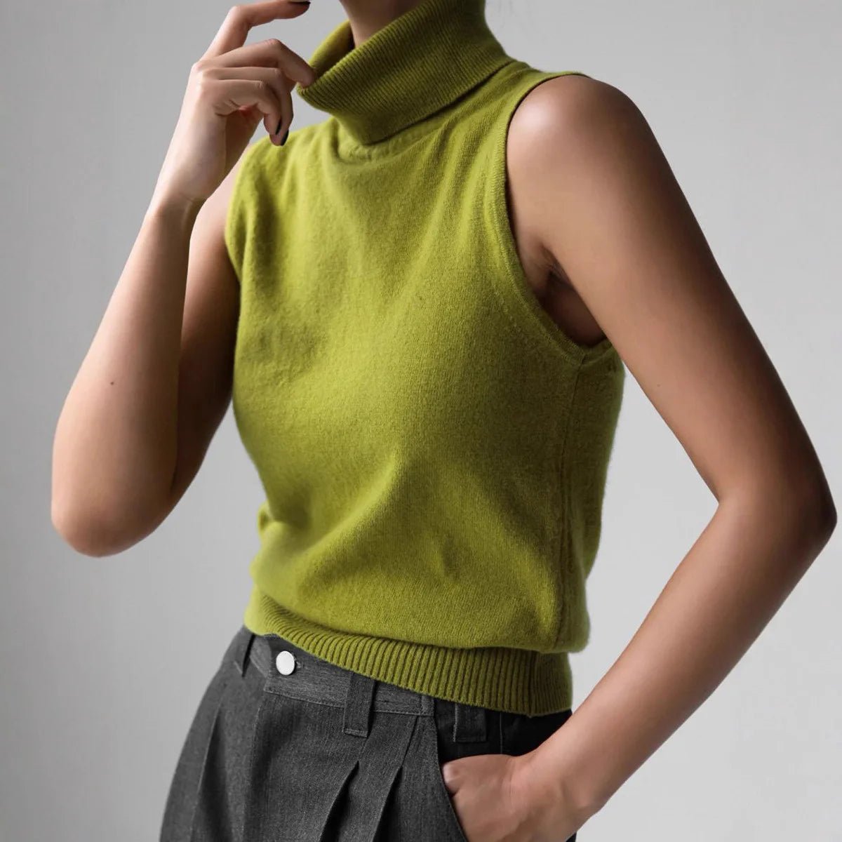 Wool Cashmere High‑Neck Knit Vest - Black Thesis