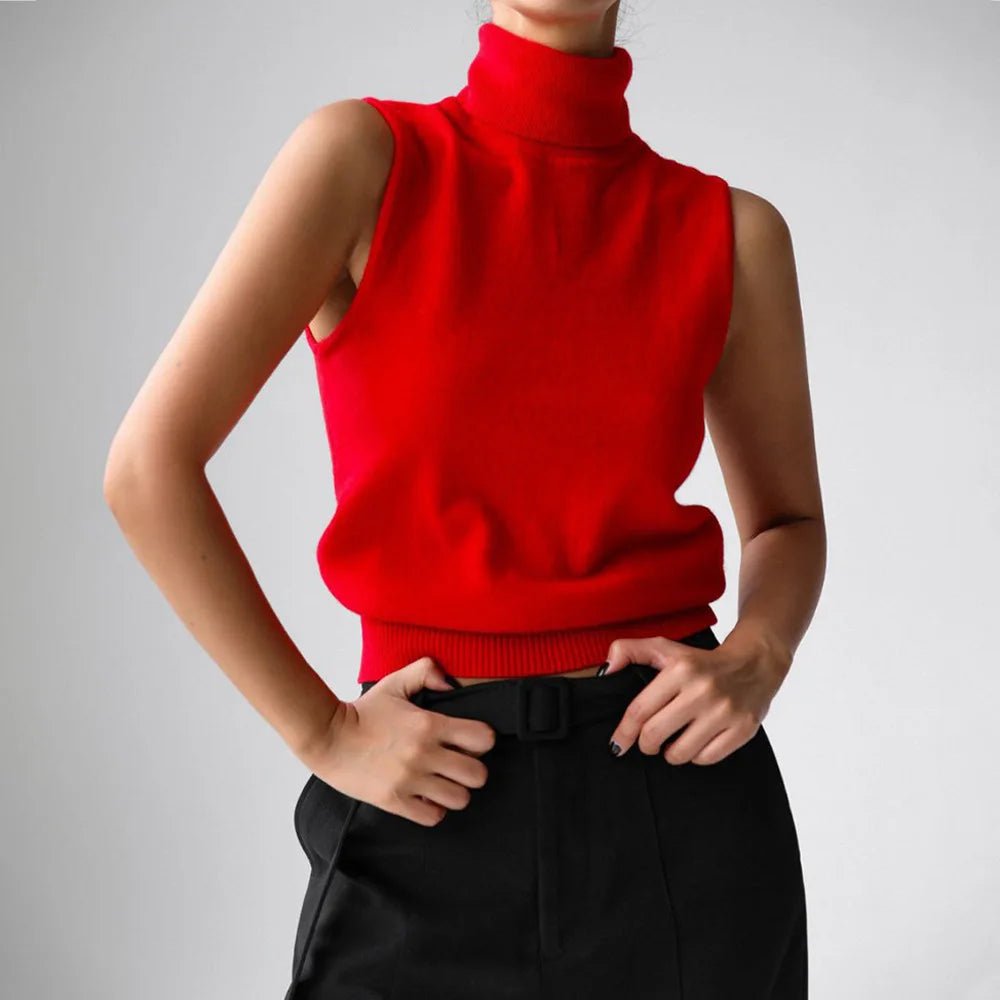 Wool Cashmere High‑Neck Knit Vest - Black Thesis